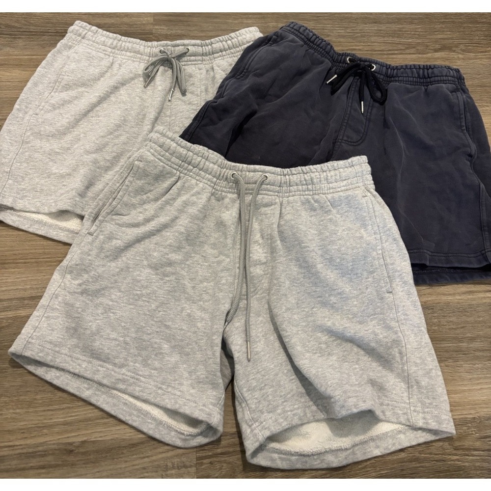 LOT OF 3 Chubbies Sweat Shorts Mens Small Gray Fleece Navy Blue Drawstring